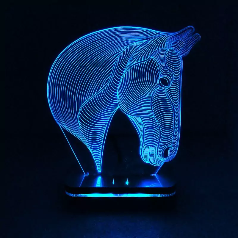 چراغ خواب طرح اسب تک شاخ مدل هفت رنگ سان لیزر