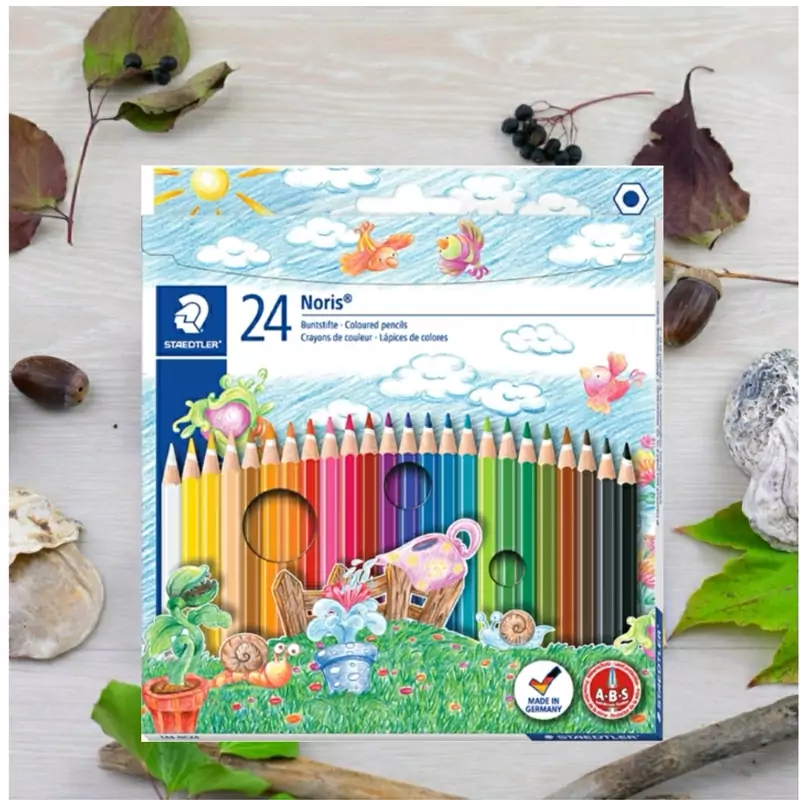 مداد رنگی 24 رنگ جعبه مقوایی استدلر