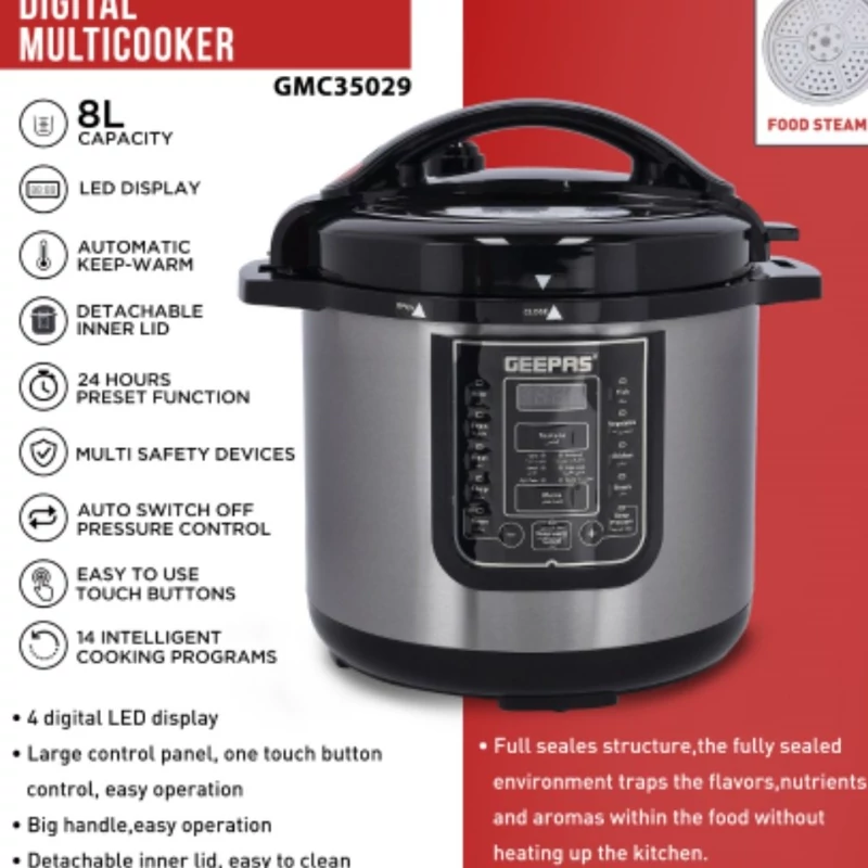 زودپز چندکاره برقی جیپاس مدل 35029

