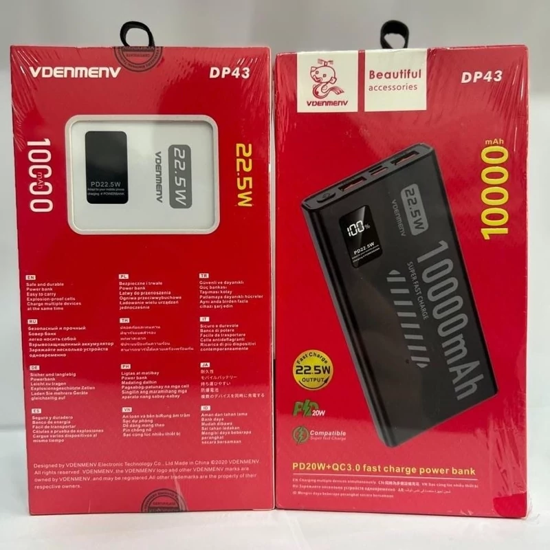 پاوربانک دنمن مدل Denmen DP43 ظرفیت 10000 میلی آمپر