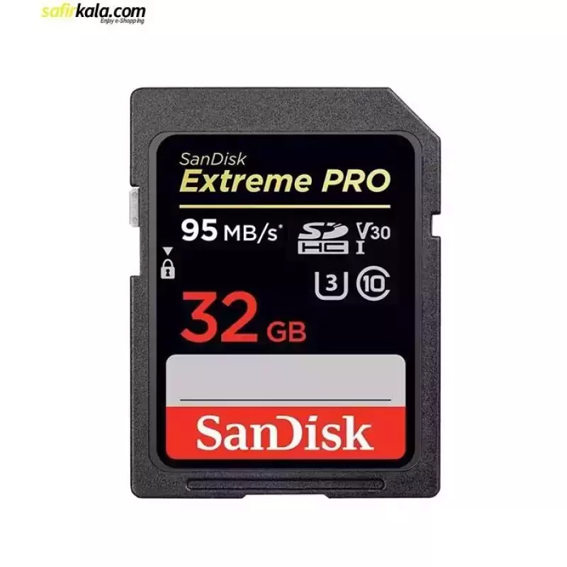 کارت حافظه SDHC سن دیسک مدل Extreme Pro V30 کلاس 10 استاندارد UHS-I U3 سرعت 633X 95MBps ظرفیت 32 گیگابایت