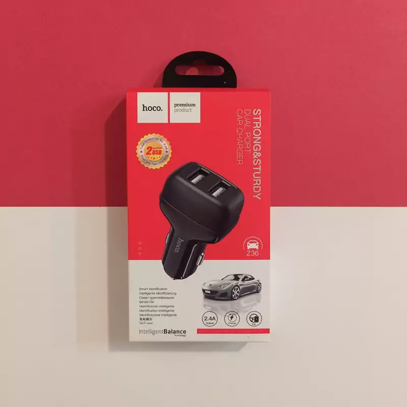 شارژر فندکی هوکو مدل Z36 به همراه کابل microUSB