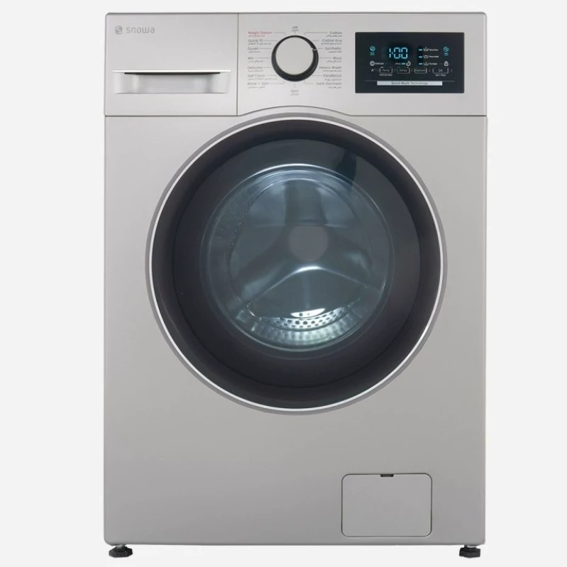 لباسشویی اسنوا آرین موتور پیشرفته Q-BLDC 8 کیلویی نقره ای مدل SWM-A81S