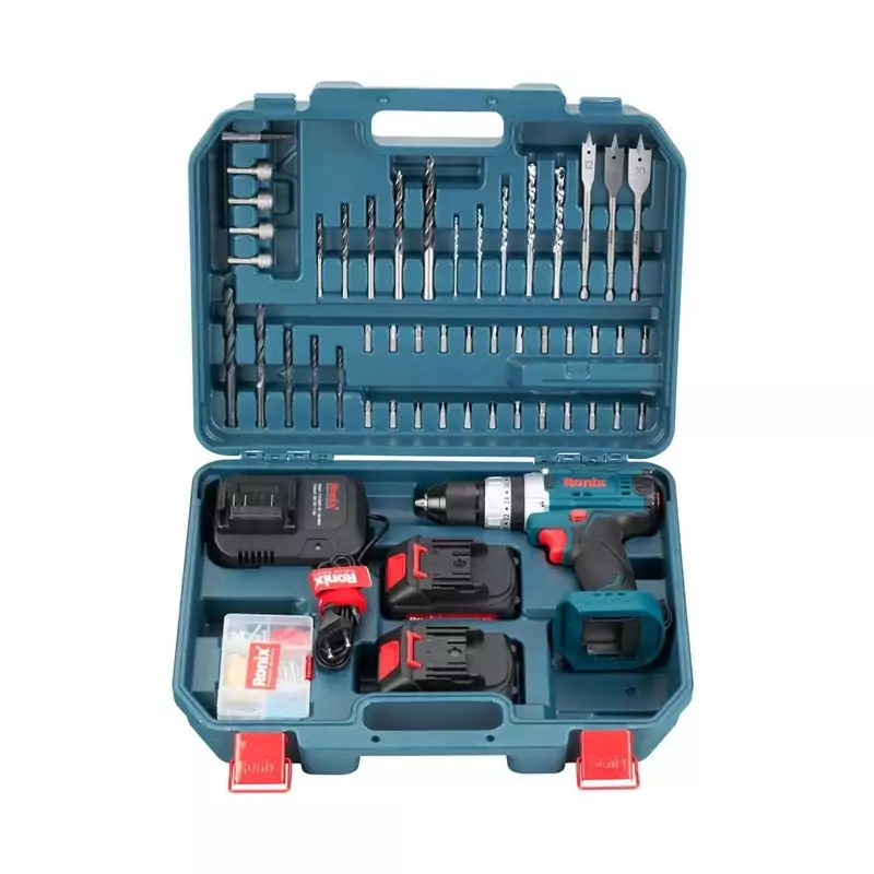 کیت دریل پیچ گوشتی چکشی شارژی رونیکس 20 ولت مدل RS-8619 دو باتری