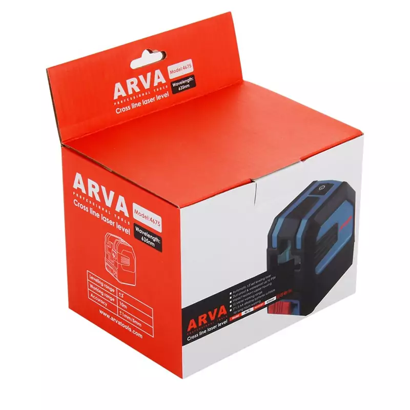 تراز لیزری آروا مدل 4675 (دو خط نور قرمز)