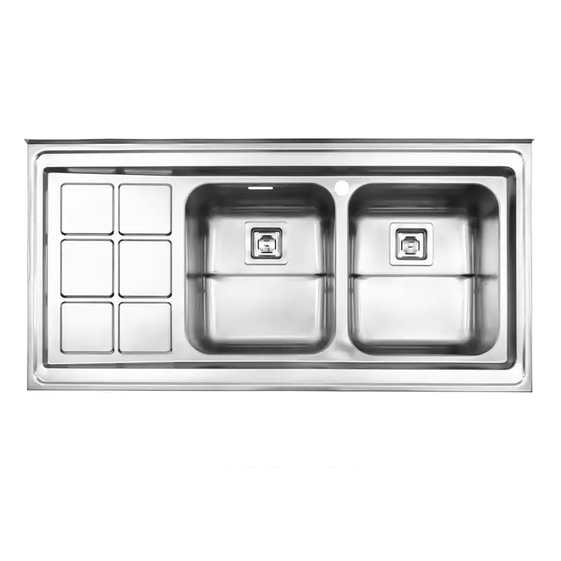 سینک استیل البرز دو لنگه فانتزی 761 روکار 