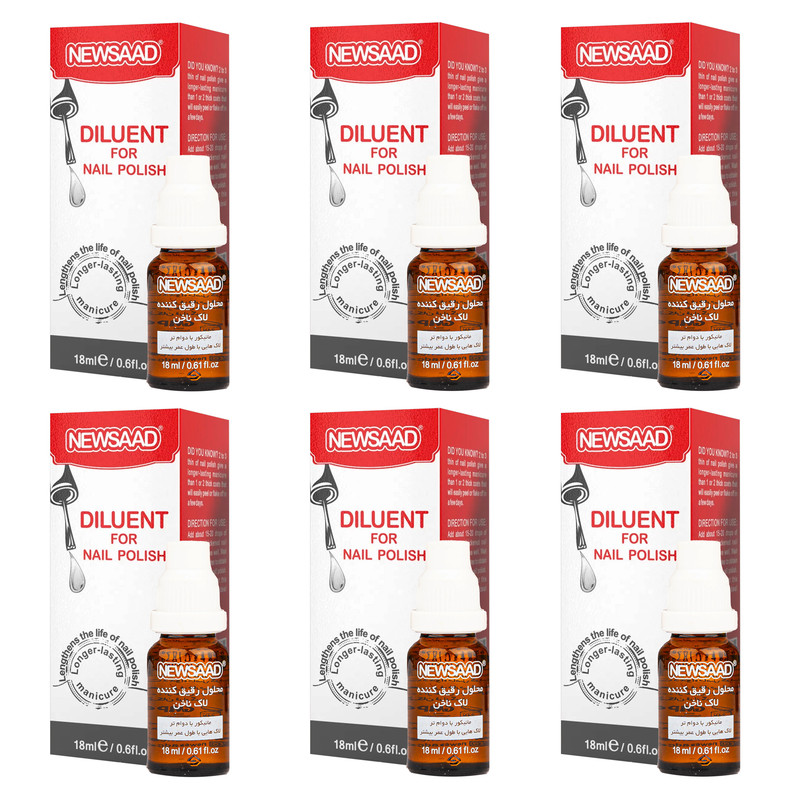 محلول رقیق کننده لاک ناخن نیوساد مدل DILUENT6 حجم 18 میلی لیتر مجموعه 6 عددی