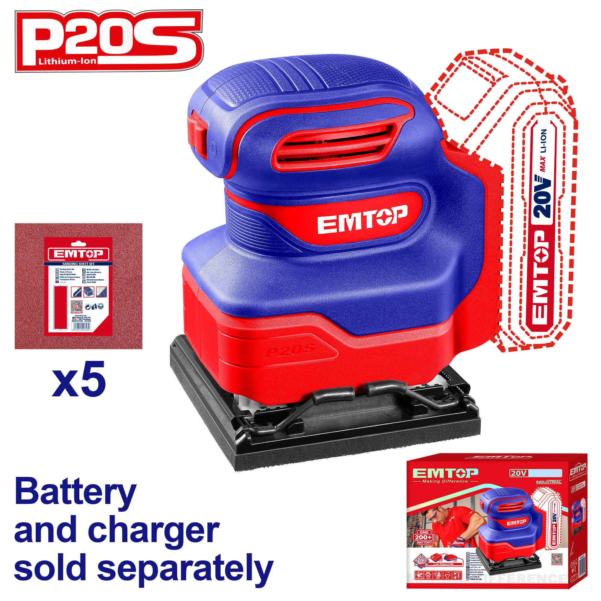 آوانور سنباده لرزان شارژی EMTOP مدل ELSHS2014 آوانور