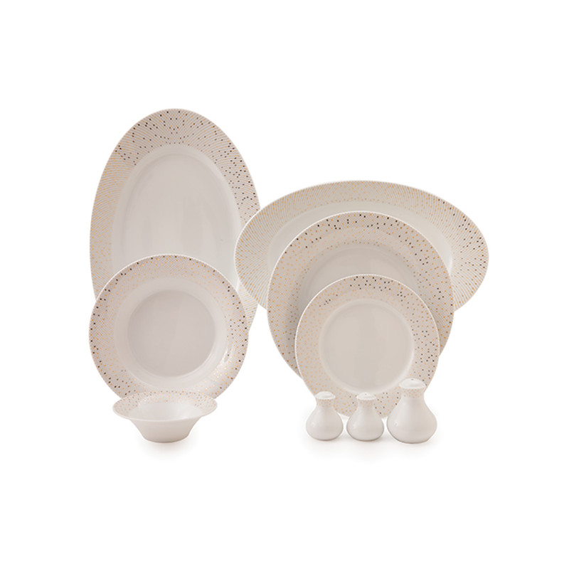 سرویس غذاخوری 35 پارچه چینی زرین ایران سری شهرزاد مدل سان رایز درجه عالی