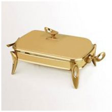 سوفله خوری مستطیل 1.5 لیتر قایقی تمام طلا رزلند