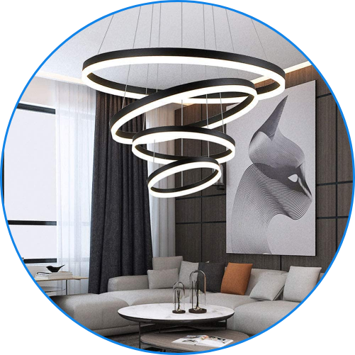 لوستر حلقه ای سبک پلکسی لبه بلند چهار طبقه ای خاص کد0065