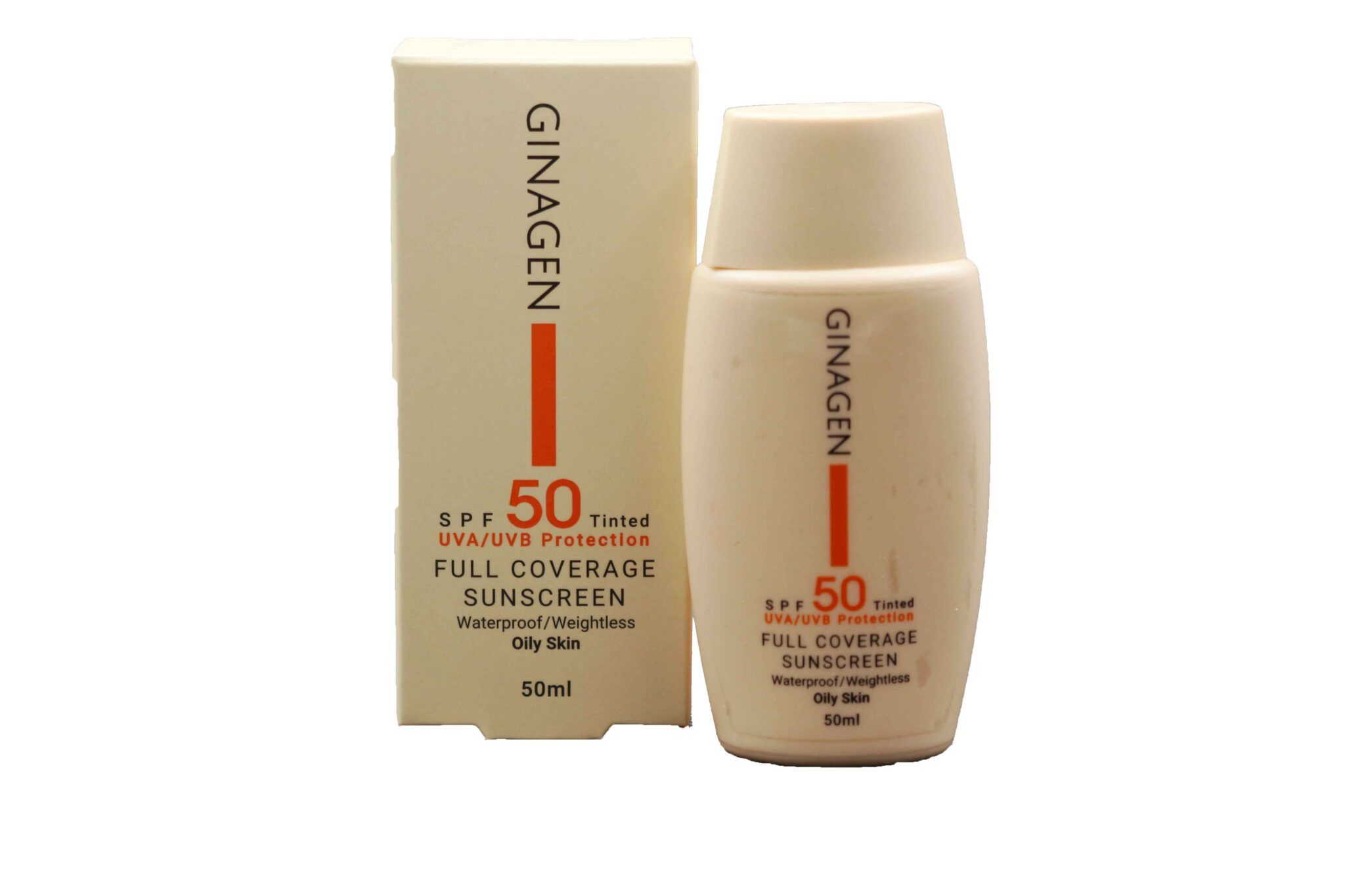 کرم ضدآفتاب رنگی پوست چرب ژیناژن SPF50 رنگ روشن 01 (50 میل)