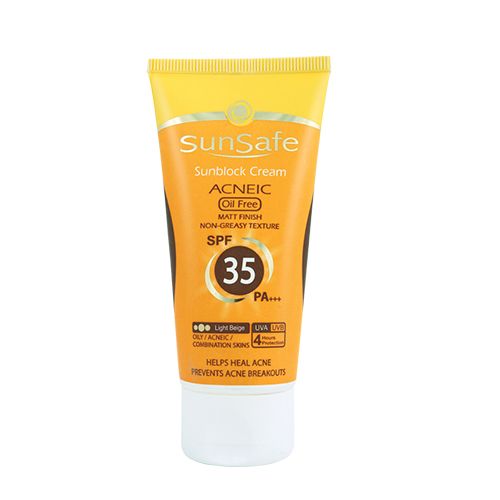 کرم ضد آفتاب SPF 35 رنگی فاقد چربی سان سیف(50 میل)