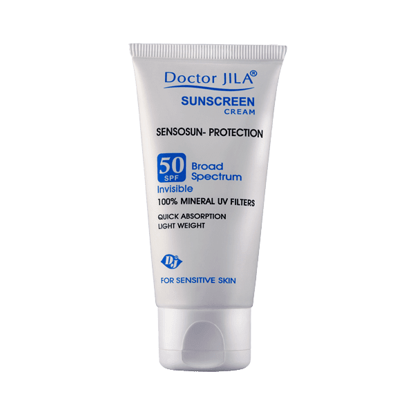 کرم ضد آفتاب بی رنگ سنسوسان پروتکشن دکتر ژیلا SPF50 (50 گرم)