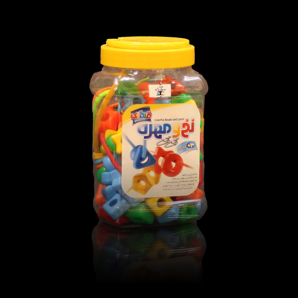 نخ و مهره رنگی 100 تایی