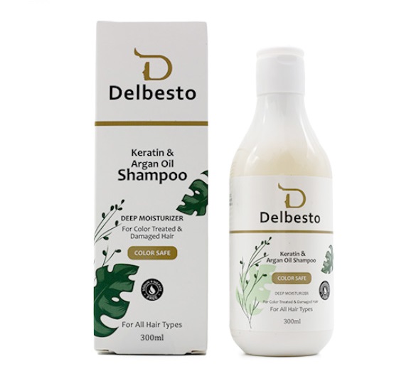 شامپو کراتین و آرگان فاقد سولفات دلبستو حجم 300 میلی لیتر | Delbesto keratin & Argan Oil Shampoo 300 ml
