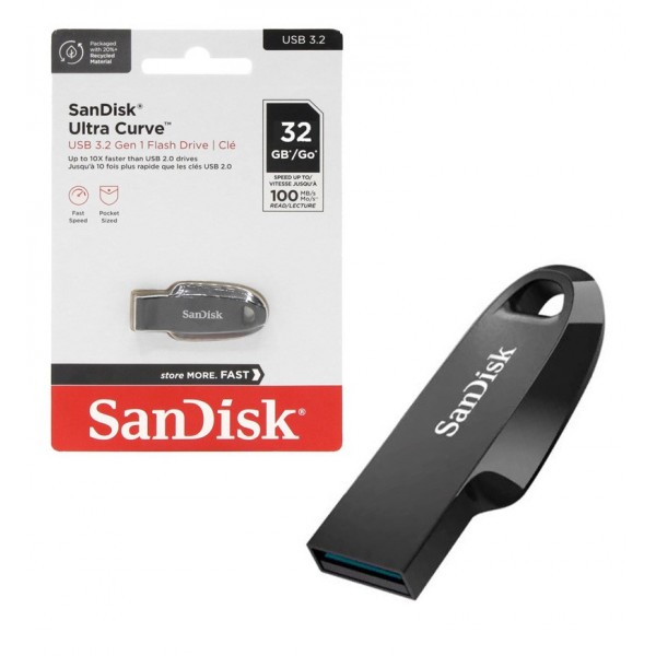 فلش مموری 32 گیگ USB 3.2 برند SANDISK مدل ULTRA CURVE