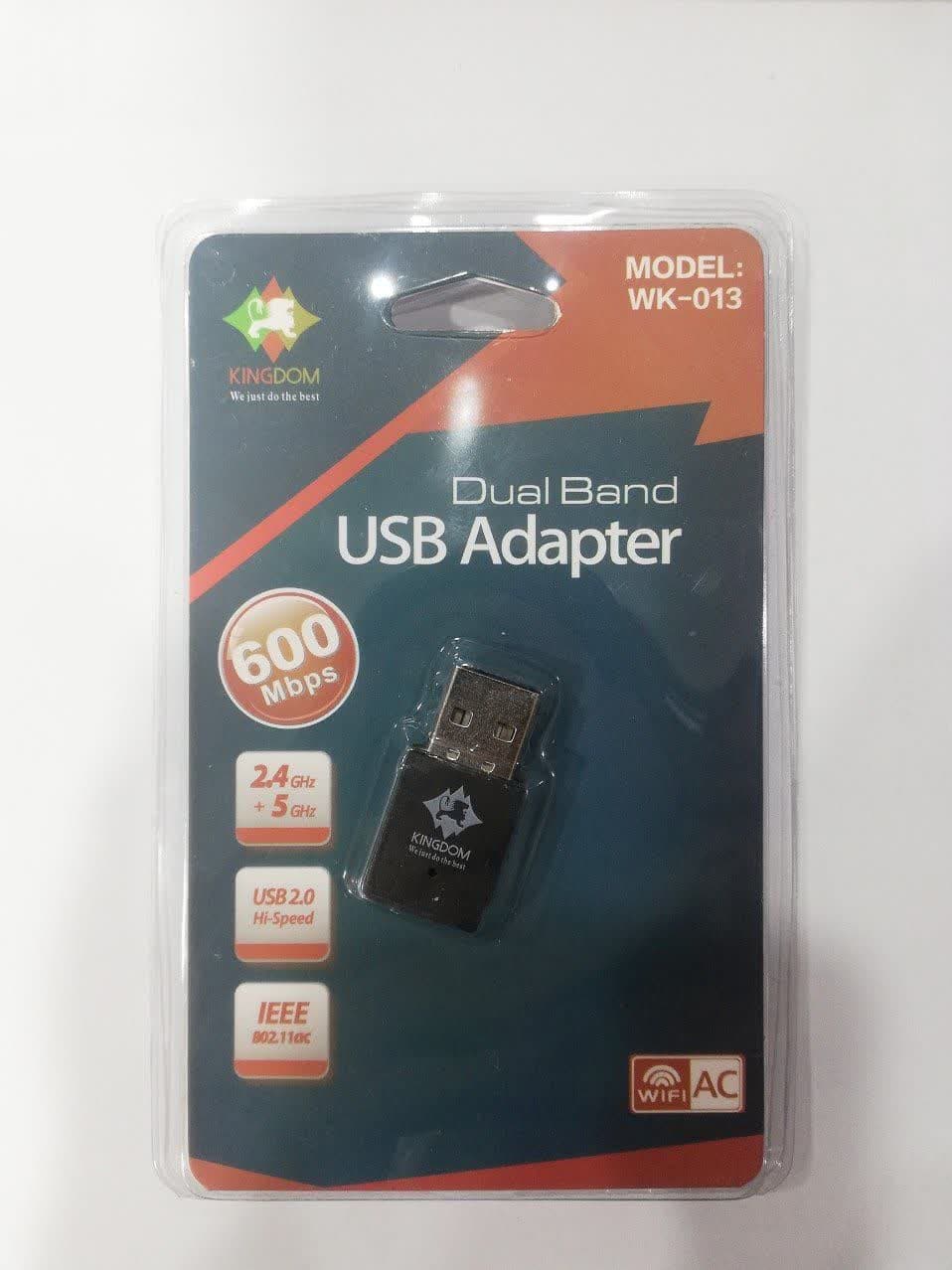 کارت شبکه USB بدون آنتن دوال باند 600MBPS برند KINGDOM مدل WK-013