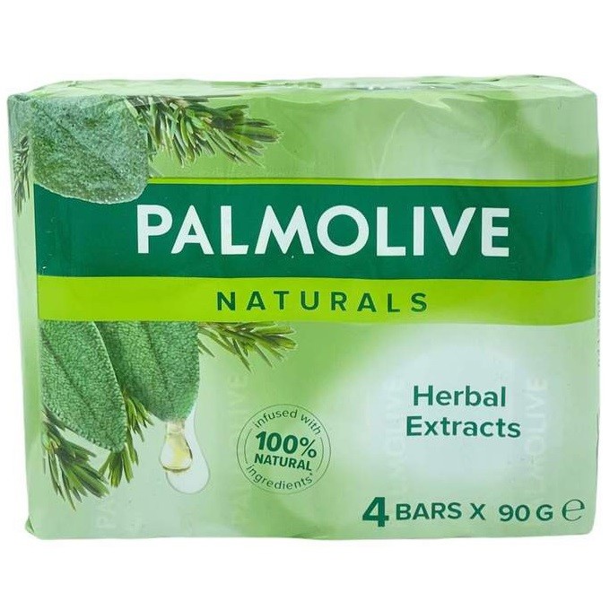 صابون پالمولیو Naturals با عصاره‌های گیاهی و پاکسازی ملایم و احیاکننده بسته 4 عددی 90 گرمی
