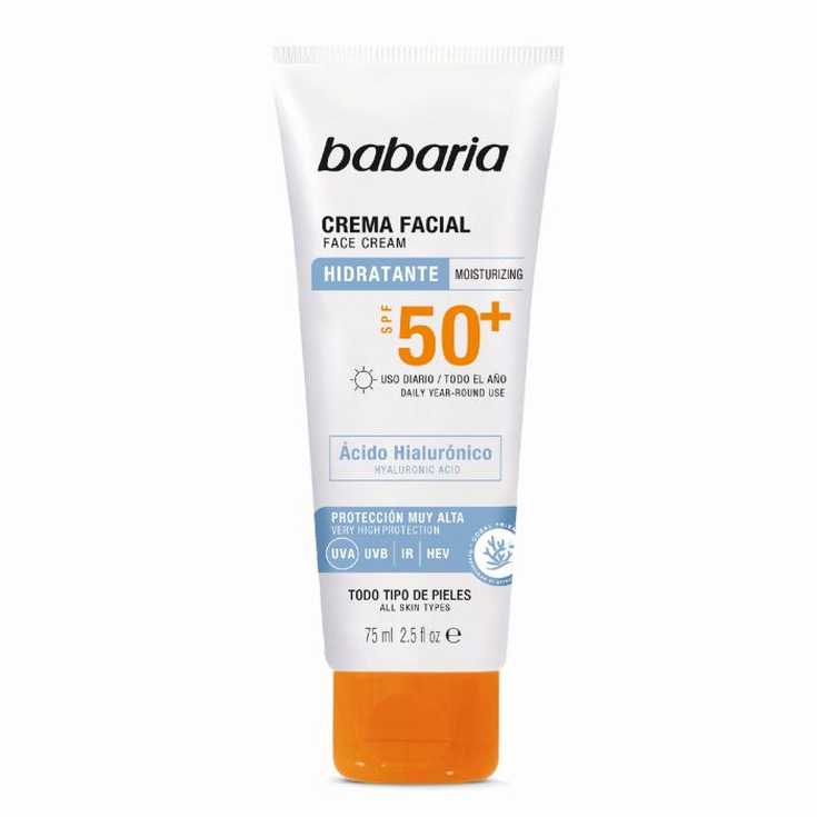 ضد آفتاب باباریا SPF50 مدل HIDRATANTE حاوی هیالورونیک اسید حجم 75 میل