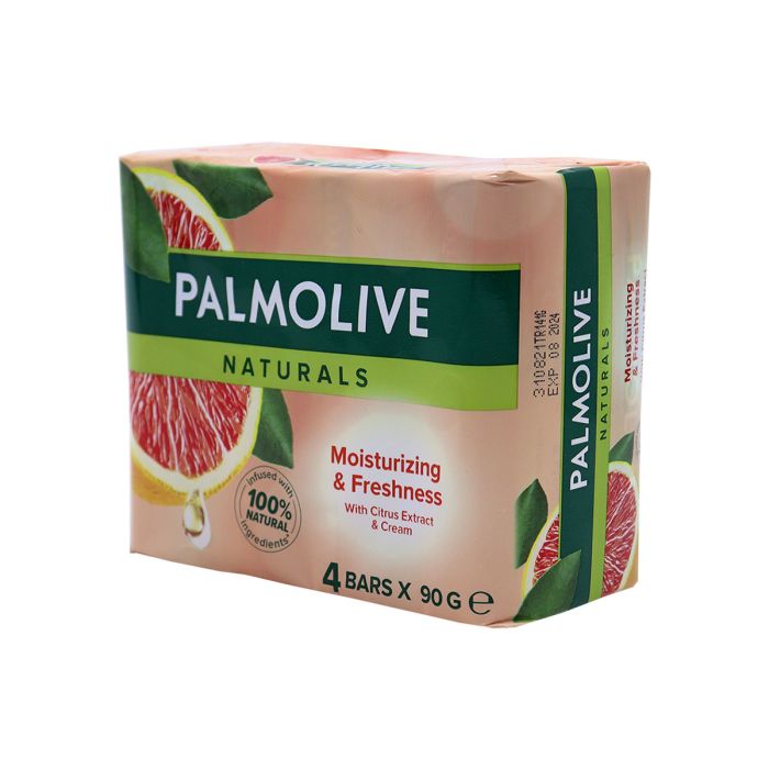 صابون پالمولیو Naturals مرطوب‌کننده و طراوت‌بخش با عصاره مرکبات بسته 4 عددی 90 گرمی