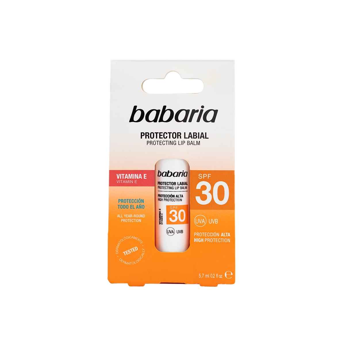 بالم لب محافظ باباریا حاوی ویتامین E و SPF 30 حجم 5.7 میل