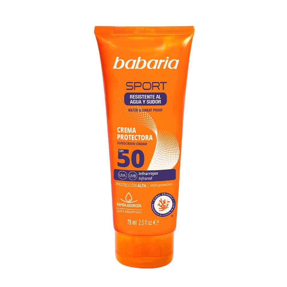 کرم ضد آفتاب باباریا مناسب ورزشکاران SPF50 Sport Sunscreen Cream حجم 75 میل