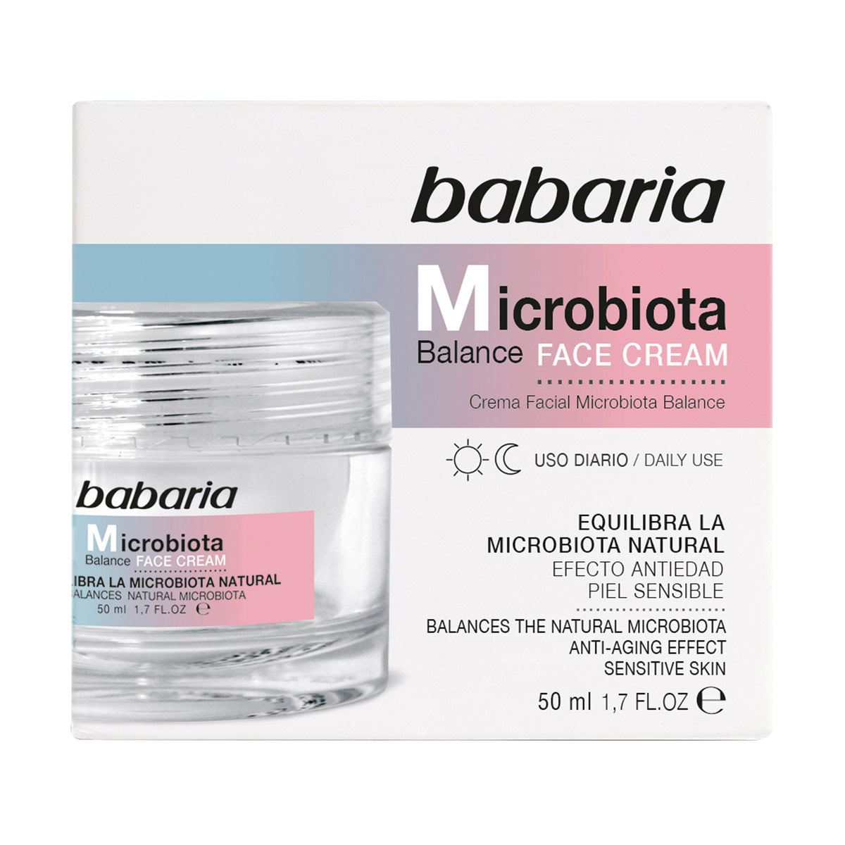 کرم احیا کننده پوست حساس باباریا مدل Microbiota میکروبیوتا 50 میل
