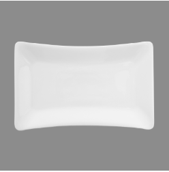 دیس مستطیل 36 چینی زرین سری وینچی طرح سفید درجه 3 (پس کرایه)