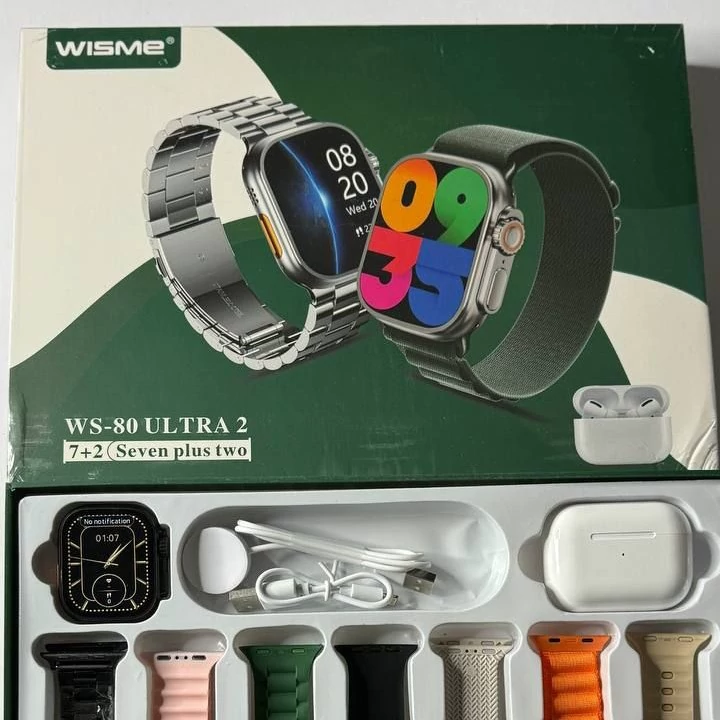 پک ساعت هوشمند و 7بند و ایرپاد پرو2 مدل ws-80ultra2 (پس کرایه)