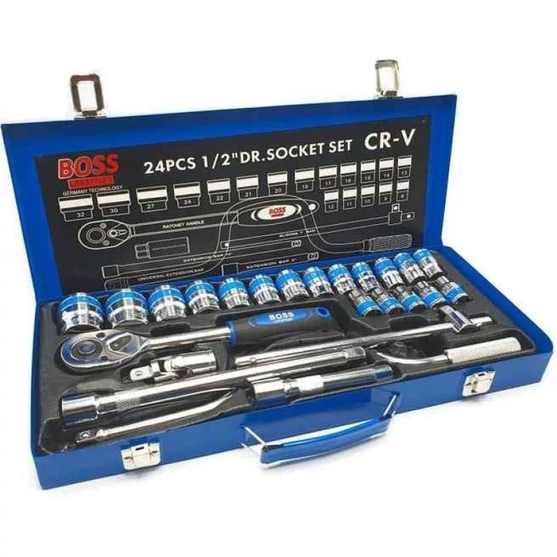 جعبه بکس باس مدل AJ-BOSS-1/2 inch مجموعه 24 عددی