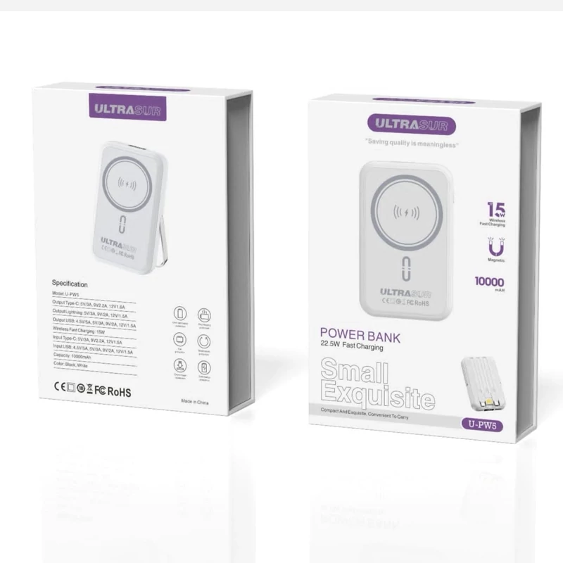 پاوربانک وایرلس اولتراسور مدل U-PW5 ظرفیت 10000 میلی آمپر