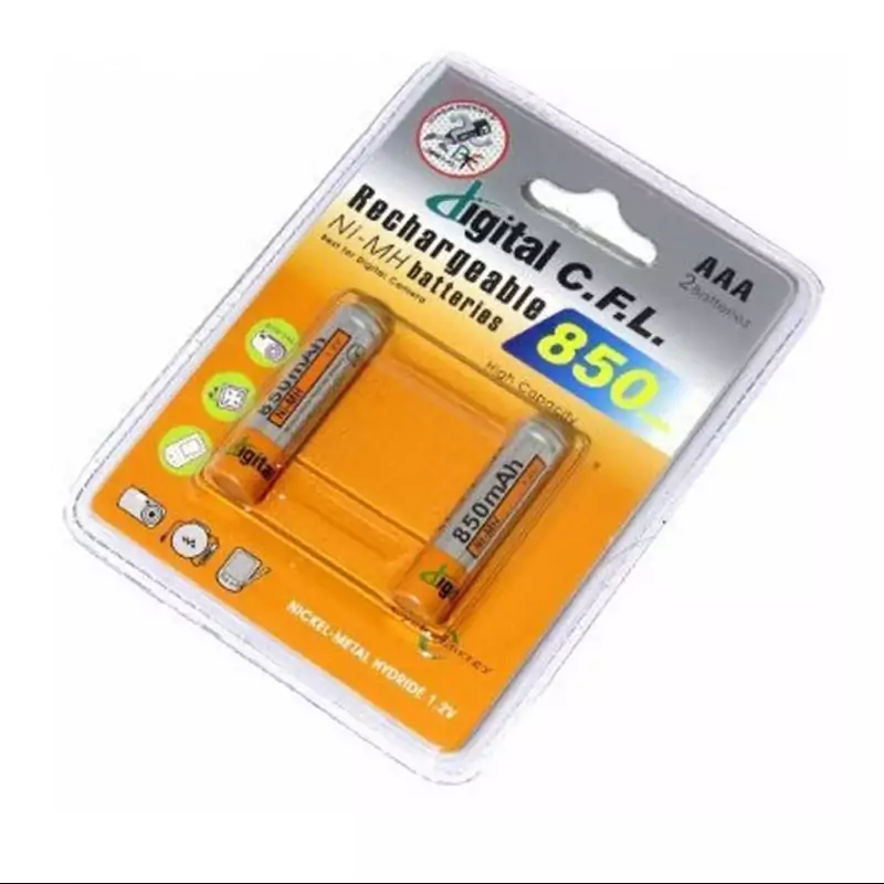 باتری نیم قلمی 850mAh قابل شارژ C.F.L بسته دو عددی (باطری شارژی)