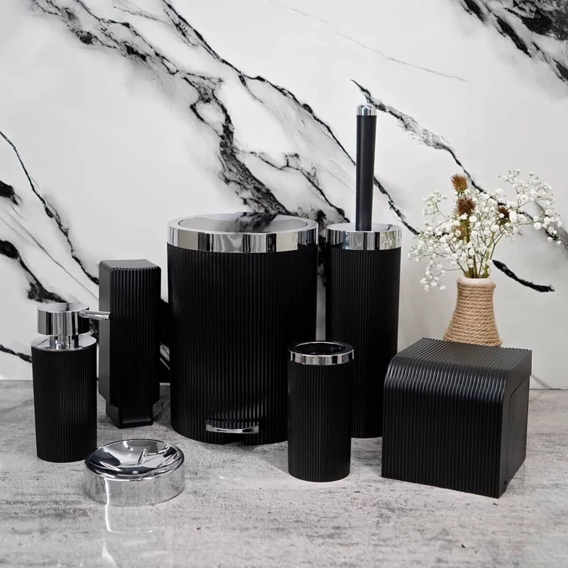 ست سرویس بهداشتی بتیس مدل ایکیا مشکی کروم