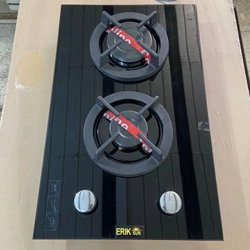 گاز شیشه ای اریکسان مدل دو شعله اخوانی مشکی (پس کرایه)