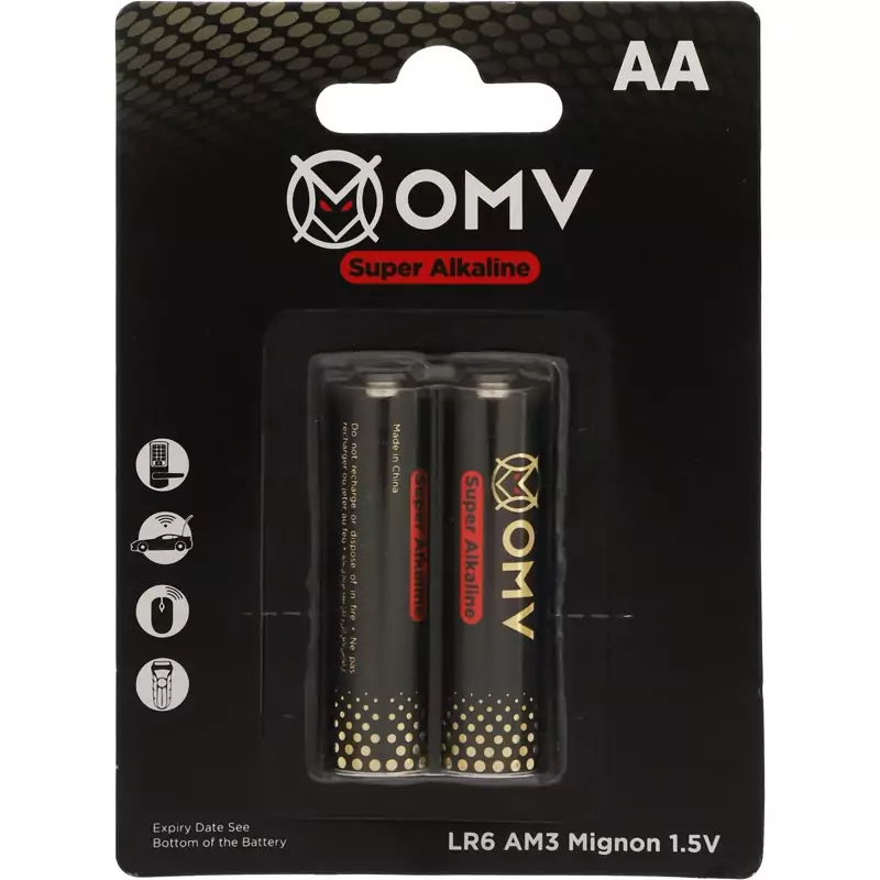باطری قلمی سوپر آلکالاین برند OMV ،پک دوتایی 