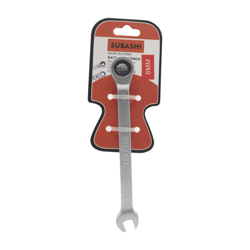 آچار یکسر تخت و یکسر رینگی جغجغه ای سوباشی مدل YP-SIZE08MM سایز 8 میلی مترمدل 1