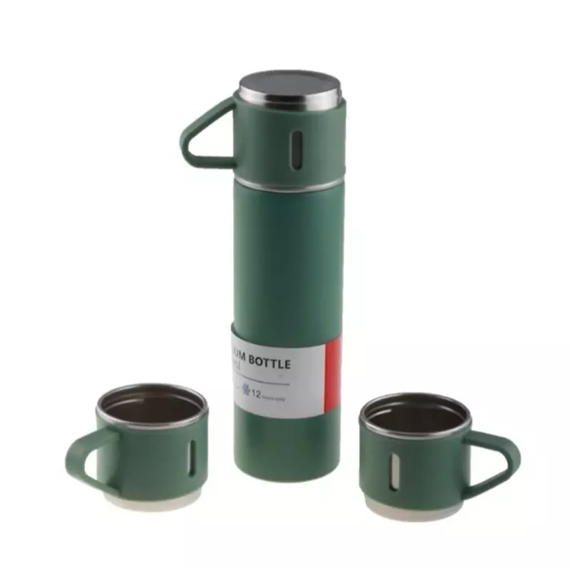 فلاسک مدل 3 کاپ VACUUM گنجایش 0.5 لیتر به همراه لیوان مجموعه 3 عددی