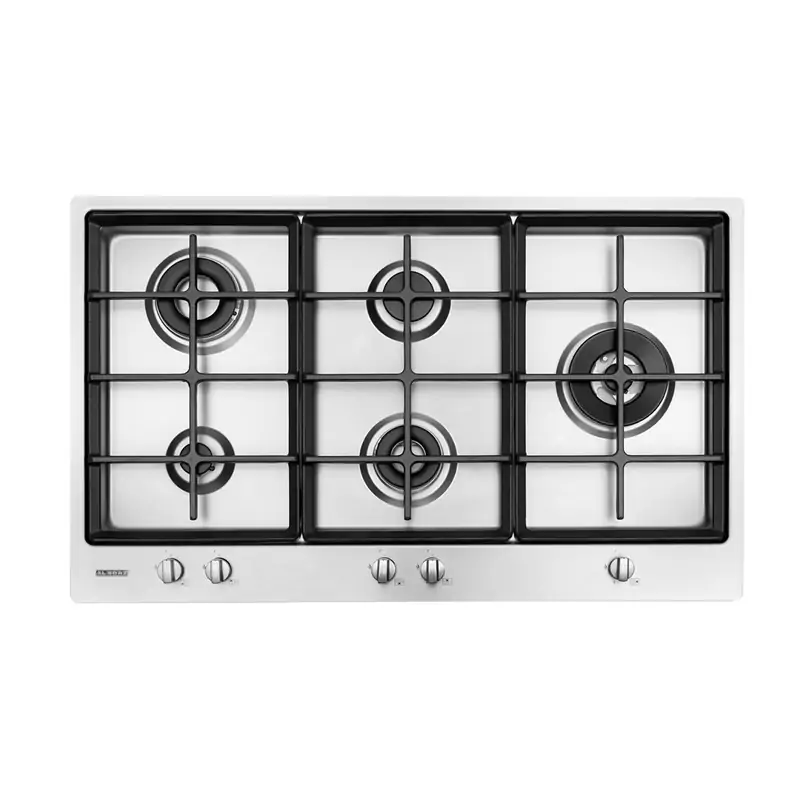 اجاق گاز رومیزی پنج شعله فندک دار و ترموکوپل دار استیل304 استیل البرز  2 سال ضمانت کیفیت عالی گاز رومیزی اجاق گاز صفحه ا