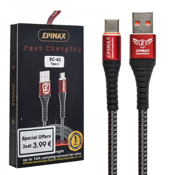 کابل شارژ فست تایپ سی EPIMAX EC-42 اپیمکس