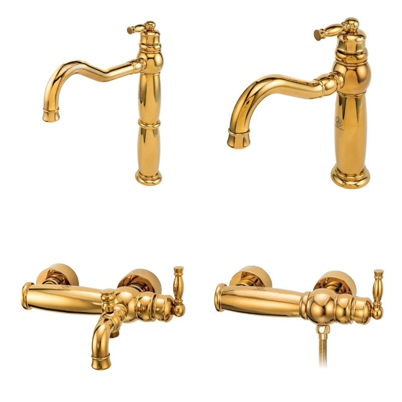 ست کامل شیرالات قهرمان مدل آنتیک طلایی (60 ماه گارانتی)