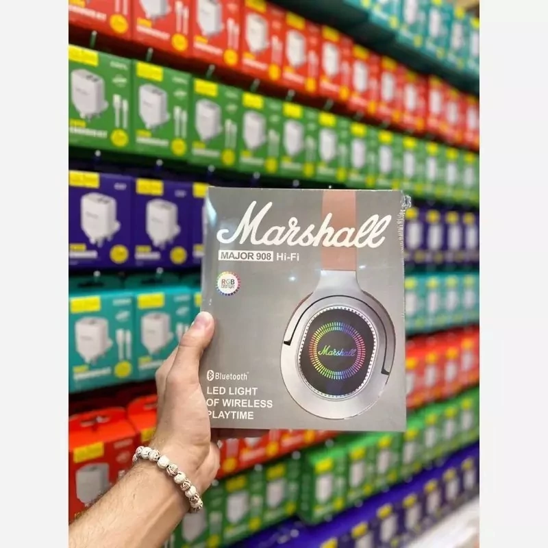 هدفون بلوتوثی مارشال مدل major 908 گوشی RGB LED