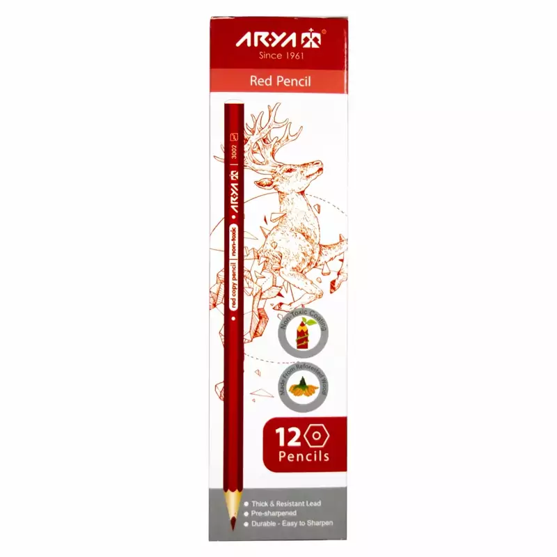 مداد قرمز آریا 12 عددی