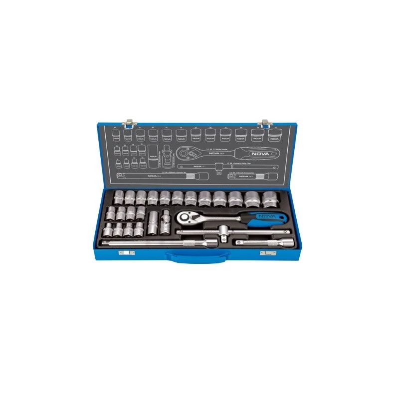 جعبه بکس 1/2 اینچ 26 پارچه نووا مدل 6681