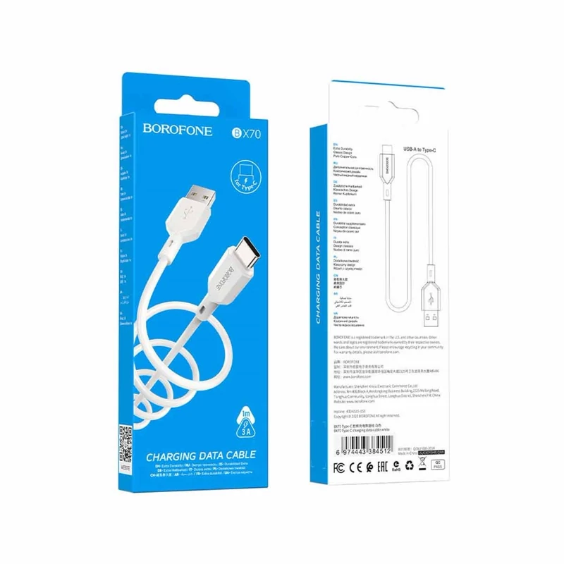 کابل دو سر تایپ سی بروفون مدل BX70 60W طول 1 متر