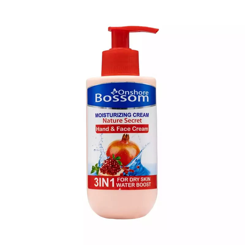 کرم دست و صورت عصاره انار بوسوم Bossom پمپی حجم 250 میلی لیتر