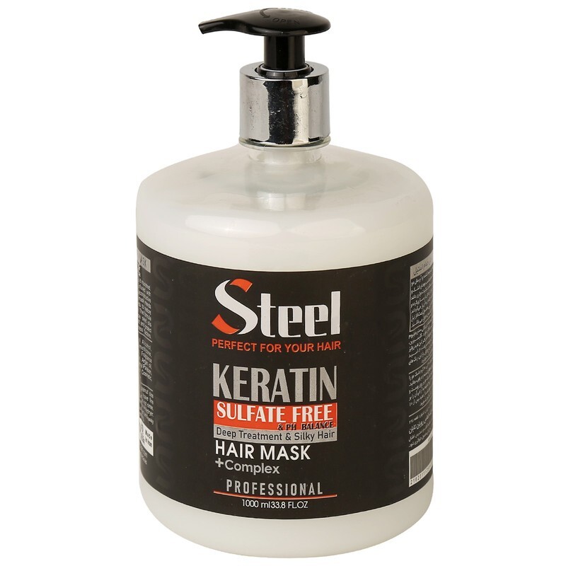 ماسک مو ی آبکشی استیل مدل بدون سولفات حجم 1000 میلی لیتر