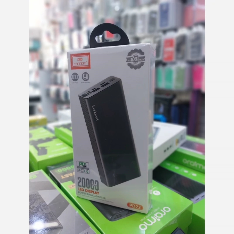 پاوربانک ارلدام مدل PD22 ظرفیت 20000 میلی آمپرساعت