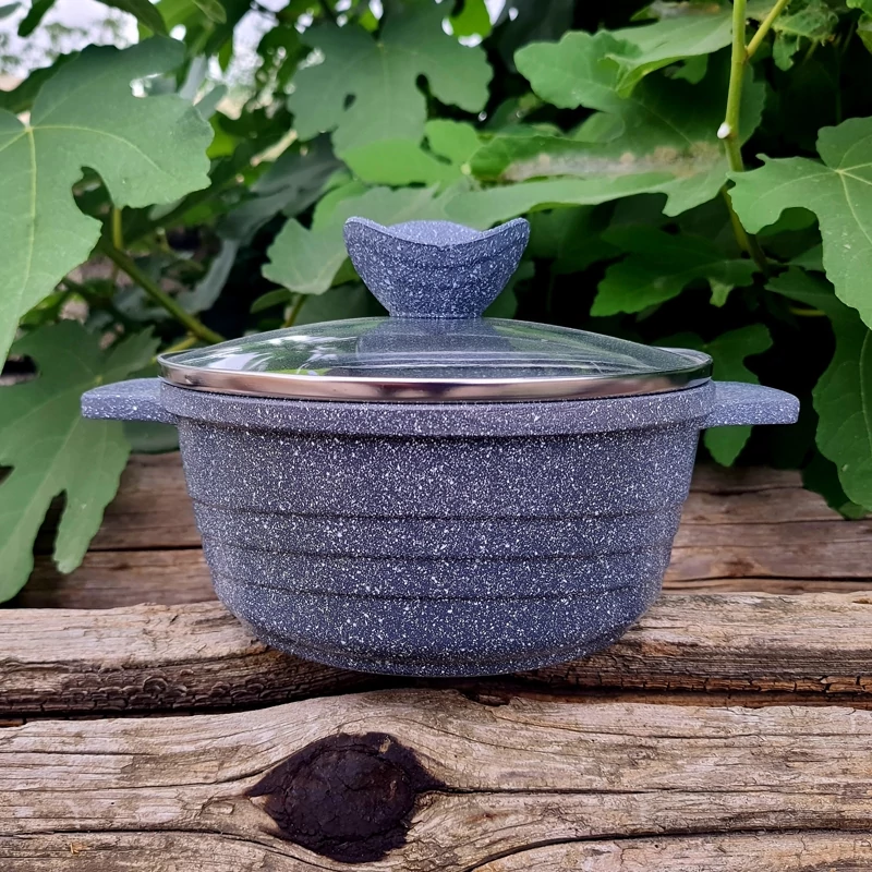 قابلمه گرانیتی سایز 24 پیلو خاکستری PILAU مدل اسنوهپی ارسال رایگان