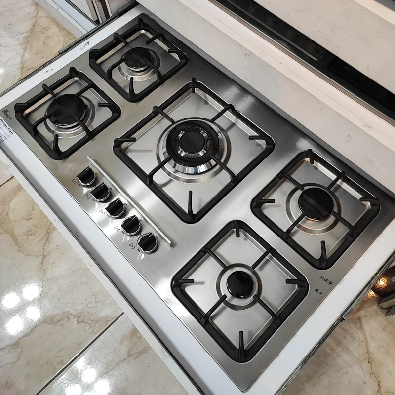 اجاق گاز صفحه ای 5 شعله استیل بیمکث مدل 5084 (پس کرایه)